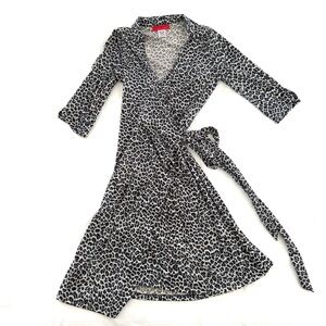 Animal Print Wrap Dress